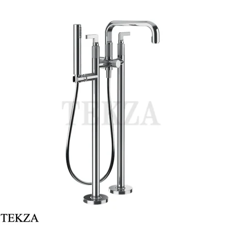 Gessi INCISO Смеситель для ванны напольный, с душевым гарнитуром 58029-031, хром глянец
