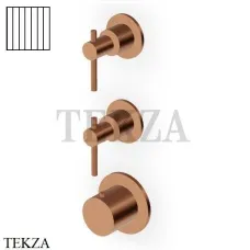 Zucchetti Helm Vertical Термостат для душа на 2 потока, внешняя часть ZHL802.XP91G2, brushed copper PVD