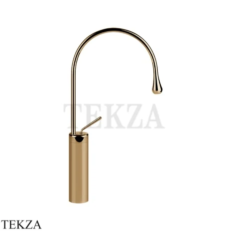 Gessi Goccia Смеситель для раковины высокий, без сливного гарнитура 33609-735, Warm Bronze PVD