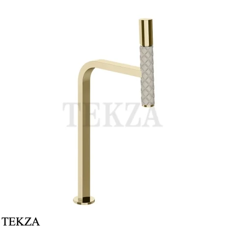 Gessi Pelle Tresse Смеситель для раковины высокий, без гарнитура 78604-434, Crème/ Brass PVD