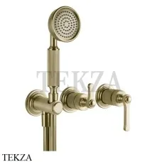 Gessi VENTI20 Смеситель для душа, с гарнитуром внешняя часть 65036-727, Brushed Brass Gessi VENTI20 Смеситель для душа, с гарнитуром внешняя часть 65036-727, Brushed Brass