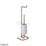Gessi Goccia Стойка с держателем для туалетной бумаги и ершиком 38067-708, Copper Br. PVD