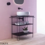 Flaminia Filo консоль напольная 89×46×78 см, с полками, чёрный матовый