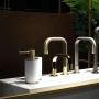 Gessi INCISO accessories Стакан настольный, композит черный 58532-031, хром