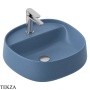 ArtCeram Whisky раковина накладная круглая The.Saniglaze с 1 отверстием WHL001 38 34, Blue Avio матовый