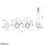 QuadroDesign Source Смеситель для ванны, 2 потока, внешняя часть, 13 69.00 OC, Light Gold