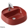 ArtCeram Whisky раковина накладная круглая The.Saniglaze с 1 отверстием WHL001 68 34, Paprika глянец