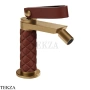 Gessi Pelle Laccetto Смеситель для биде, с донным клапаном Stop&Go, 78467-431, Red Cherry/ Bronze Br. PVD