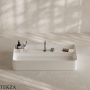 ArtCeram Brooklyn раковина подвесная и накладная The.Saniglaze с продольным сухим отсеком и 1 отверстием BNL001 01 34, белый глянец