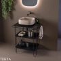 Flaminia Filo консоль напольная 74×46×78 см, с полками, чёрный матовый