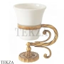 Migliore Edera Стакан настольный, керамика белая 16953, золото глянец