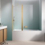 Radaway Nes PND II Шторка на ванну двустворчатая 120 см, правая R, 10009120-09-01R, золото глянец