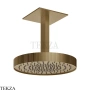 Gessi Incastri Верхняя лейка D30 с потолочным кронштейном 75172-791, бронза Deep