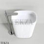 NT Bathroom NT701 Раковина напольная слив в стену, из литого камня Solid Surface, белый матовый