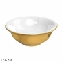 Flaminia Boll раковина накладная 42×42×14,5 см, белый / золото Metal Oro глянец