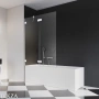 Radaway Essenza Pro PND II Шторка на ванну двустворчатая с одной подвижной створкой 110 см, открывание направо, 10102110-04-01R, белый матовый