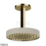 Gessi Pelle Tresse Верхняя лейка D30,5 см с потолочным кронштейном под размер, 78252-434, Crème/ Brass PVD
