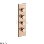 Gessi Incastri Термостат для душа 3 потока, внешняя часть 75316-030, медь глянец
