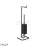 Gessi Goccia Стойка с держателем для туалетной бумаги и ершиком 38068-707, Black Metal Br. PVD