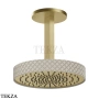 Gessi Pelle Tresse Верхняя лейка D30,5 см с потолочным кронштейном под размер, 78252-435, Crème/ Brass Br. PVD