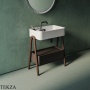 ArtCeram Brooklyn раковина подвесная и накладная The.Saniglaze с боковым сухим отсеком BNL003 01 34, белый глянец