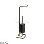 Gessi Goccia Стойка с держателем для туалетной бумаги и ершиком 38068-030, Copper PVD