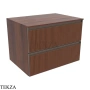 Flaminia Cubika тумба под раковину подвесная 70×50×50 см, 2 ящика, орех Noce Greca