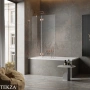 Radaway Essenza Pro PND II Шторка на ванну двустворчатая с одной подвижной створкой 140 см, открывание направо, 10102140-93-01R, брашированная медь