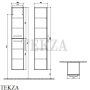 Villeroy & Boch AVENTO Шкаф-пенал подвесной, петли справа A89401B1, Crystal Grey