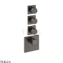 Gessi Incastri Термостат для душа 3 потока, внешняя часть 75306-707, black хром Brush