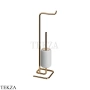 Gessi Goccia Стойка с держателем для туалетной бумаги и ершиком 38067-735, Warm Bronze PVD
