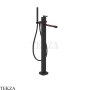 Gessi Jacqueline Смеситель для ванны напольный, с гарнитуром 77028-299, черный матовый
