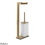 Gessi Rettangolo Стойка напольная с бумагодержателем и ершиком, белый 20933-791, Deep Bronze Brushed PVD