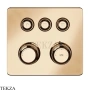 Gessi VENTI20 Термостатический смеситель на 3 потока, внешняя часть 65234-735, Warm Bronze PVD