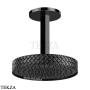 Gessi Pelle Tresse Верхняя лейка D30,5 см с потолочным кронштейном под размер, 78252-439, Nero/ Black Metal PVD