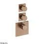 Gessi Incastri Термостат для душа 2 потока, внешняя часть 75304-708, медь Brushed