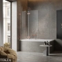 Radaway Essenza Pro PND II Шторка на ванну двустворчатая с одной подвижной створкой 120 см, открывание направо, 10102120-93-01R, брашированная медь