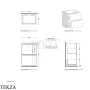 Flaminia Cubika тумба под раковину напольная 50×37×78,5 см, 2 ящика, орех Noce Greca