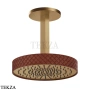 Gessi Pelle Tresse Верхняя лейка с потолочным кронштейном D30,5 см, 78250-431, Red Cherry/ Bronze Br. PVD