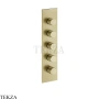 Gessi Incastri Термостат для душа 4 потока, внешняя часть 75318-727, шампань Brushed