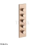 Gessi Incastri Термостат для душа 4 потока, внешняя часть 75318-030, медь глянец