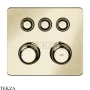 Gessi VENTI20 Термостатический смеситель на 3 потока, внешняя часть 65234-710, Brass PVD