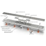 Veconi Комплект  Душевой лоток Veconi Medium 550, V550M, Хром глянцевый