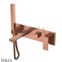 Boheme Qubic Смеситель для ванны, с изливом, ручной душ, комплект 474-2-CB, Copper Brushed