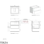 Flaminia Cubika тумба под раковину подвесная 60×50×50 см, 2 ящика, орех Noce Greca