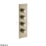 Gessi Incastri Термостат для душа 3 потока, внешняя часть 75316-149, нерж. сталь Brush / никель Brushed