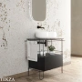 Flaminia Filo консоль напольная 89×46×78 см, с выдвижным ящиком, чёрный матовый