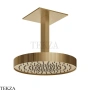 Gessi Incastri Верхняя лейка D30 с потолочным кронштейном 75172-726, бронза Brushed