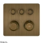 Gessi VENTI20 Термостатический смеситель на 3 потока, внешняя часть 65234-713, Antique Brass