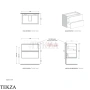 Flaminia Cubika тумба под раковину подвесная 60×37×50 см, 2 ящика, орех Noce Greca
